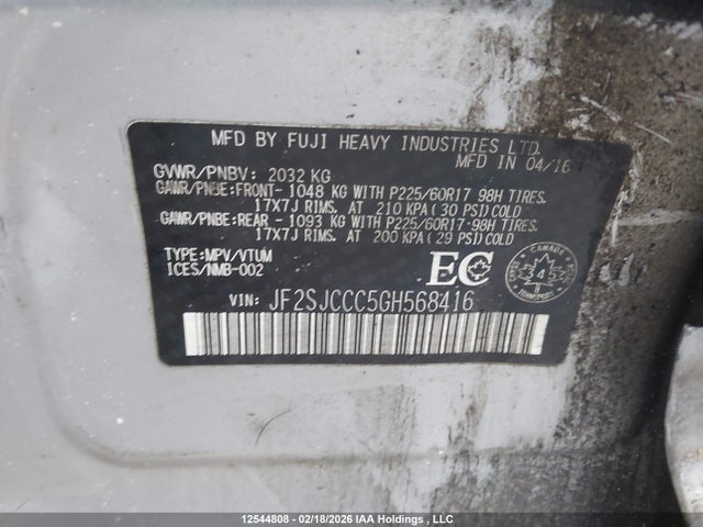Subaru Forester 2.5i Premium 2016 JF2SJCCC5GH568416 Image 9