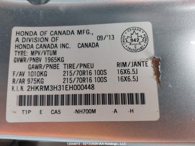 2HKRM3H31EH000448 Honda CR-V LX