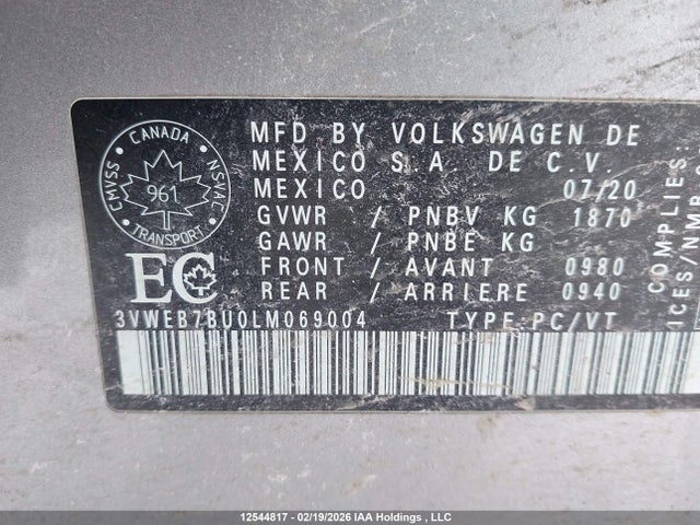 Volkswagen Jetta Highline 2020 3VWEB7BU0LM069004 Image 9