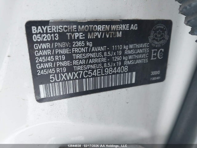 5UXWX7C54EL984408 BMW X3 3.5i