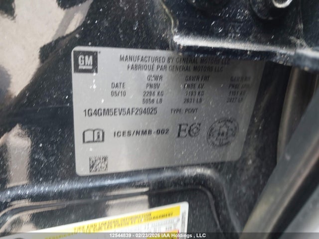 2010 Buick Allure მანქანა იყიდება აუქციონზე, vin: 1G4GM5EV5AF294025, აუქციონის ნომერი: 12544839