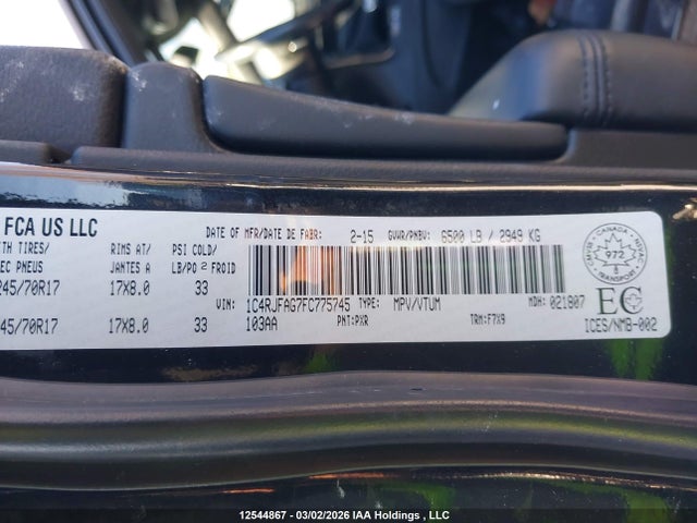 Aukcja sprzedaży 2015 Jeep Grand Cherokee Laredo, vin: 1C4RJFAG7FC775745, numer aukcji: 12544867