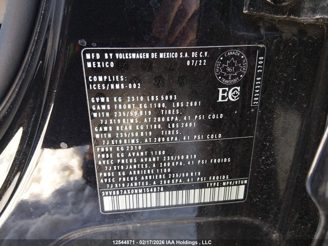 3VV8B7AX0NM154876 Volkswagen Tiguan Comfortline R-line Black Edition