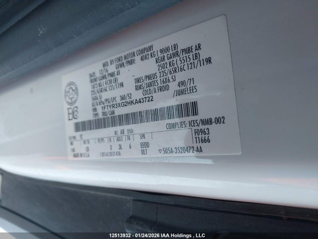 1FTYR3XG2HKA43722 Ford Transit-250