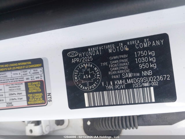 KMHLM4DG9SU023672 Hyundai Elantra Sel Sport