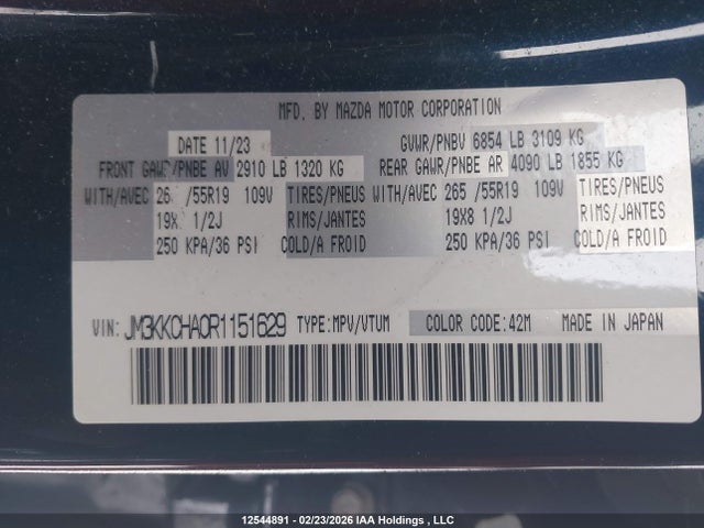 Mazda Cx-90 Phev Gs-l 2024 JM3KKCHA0R1151629 Image 9