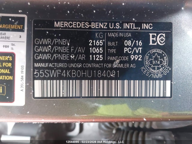 55SWF4KB0HU184091 Mercedes-Benz C 300 4matic