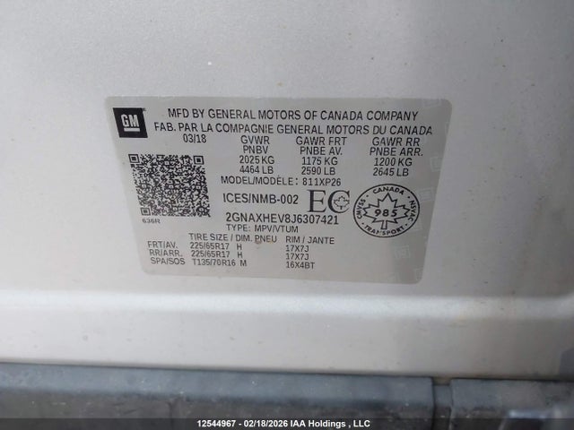 2GNAXHEV8J6307421 Chevrolet EQUINOX LS