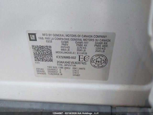 2GNAXHEV8J6307421 Chevrolet EQUINOX LS