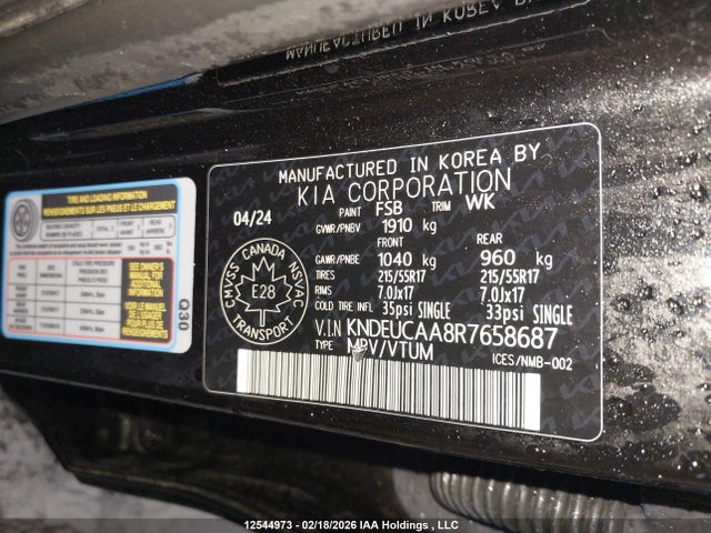 12544973 :رقم المزاد ، KNDEUCAA8R7658687 vin ، 2024 Kia Seltos S مزاد بيع