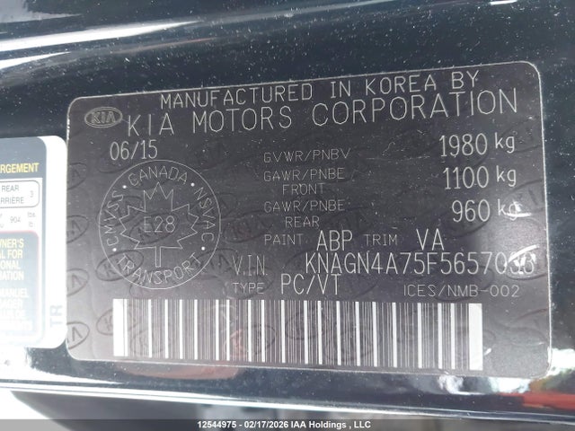 KNAGN4A75F5657033 KIA Optima Ex/ex Luxury