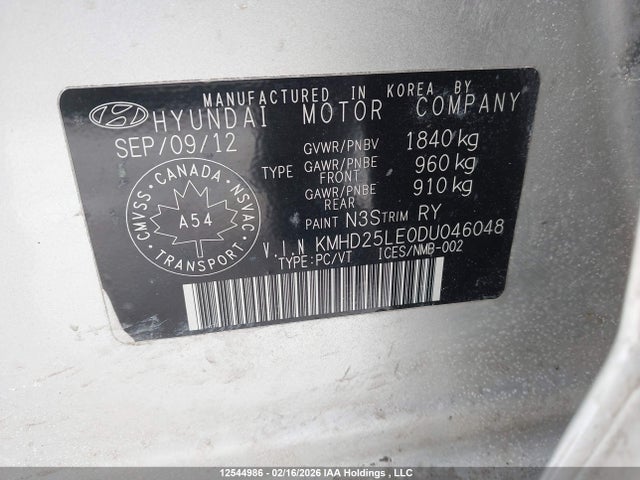 Aukcja sprzedaży 2013 Hyundai Elantra Gt Gl, vin: KMHD25LE0DU046048, numer aukcji: 12544986