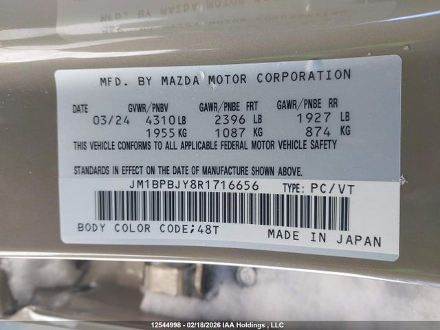 JM1BPBJY8R1716656 Mazda 3 Rss Sv