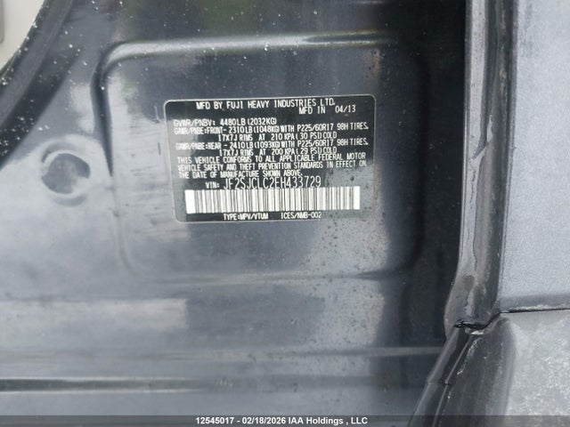 Aukcja sprzedaży 2014 Subaru Forester 2.5i Touring, vin: JF2SJCLC2EH433729, numer aukcji: 12545017
