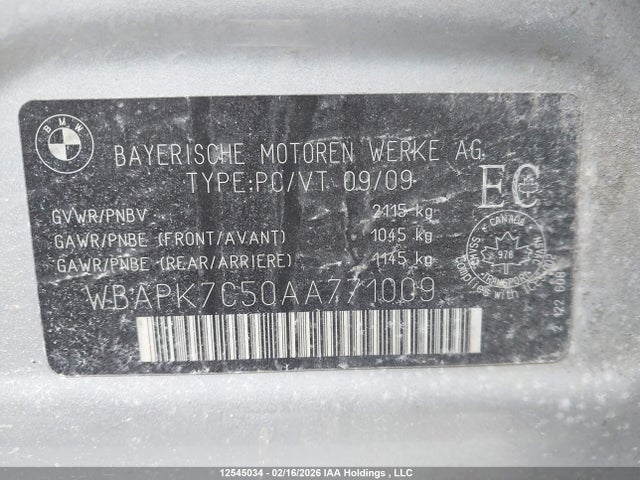 Aukcja sprzedaży 2010 Bmw 328i Xdrive, vin: WBAPK7C50AA771009, numer aukcji: 12545034