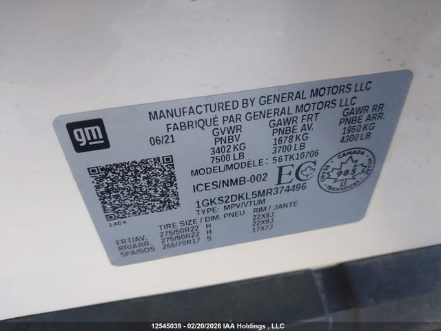 1GKS2DKL5MR374496 GMC Yukon Denali Denali