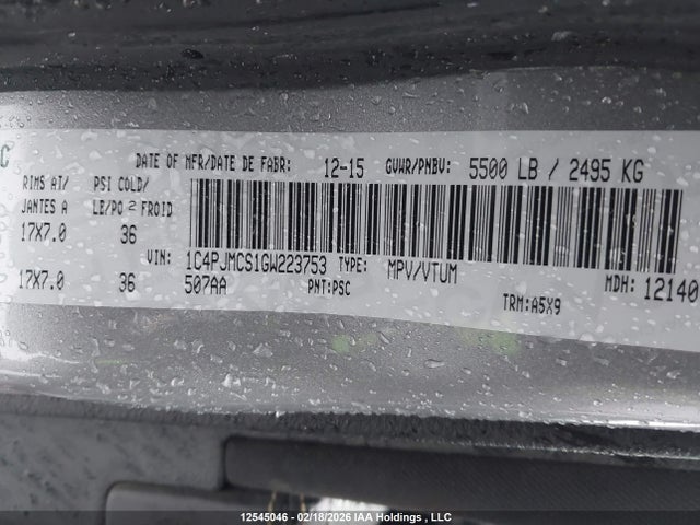 1C4PJMCS1GW223753 Jeep Cherokee North