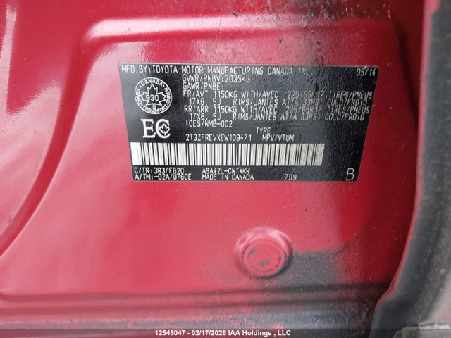 2T3ZFREVXEW109471 Toyota RAV4