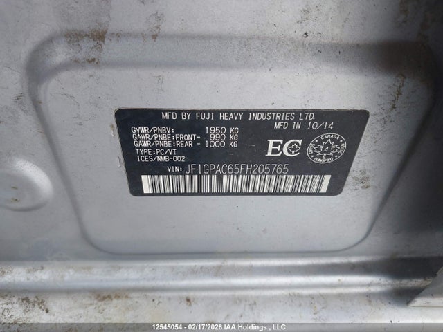 JF1GPAC65FH205765 Subaru Impreza Premium
