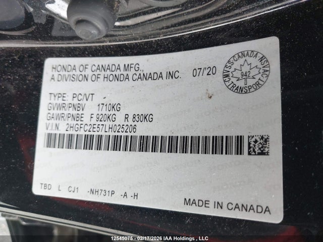 2HGFC2E57LH025206 Honda Civic Lx