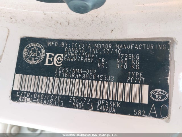 2T1BURHE9HC815333 Toyota Corolla