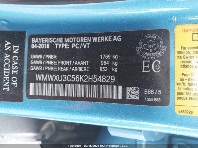 WMWXU3C56K2H54829 Mini 5 Door Cooper S