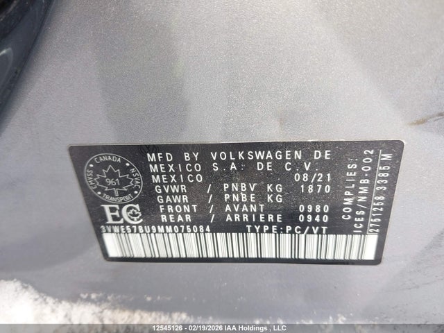 3VWE57BU9MM075084 Volkswagen JETTA SEL