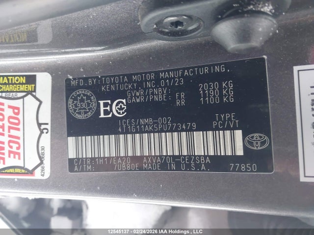 4T1G11AK5PU773479 Toyota CAMRY SE