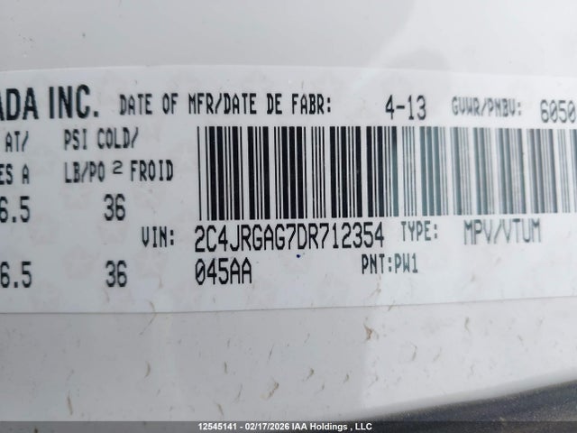 Aukcja sprzedaży 2013 Dodge Ram, vin: 2C4JRGAG7DR712354, numer aukcji: 12545141