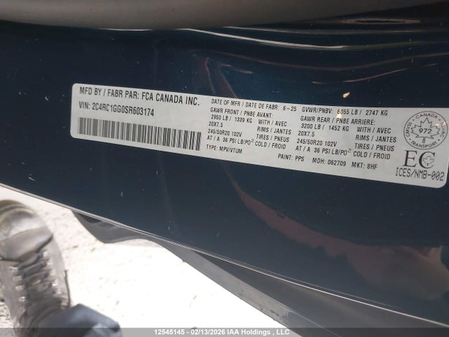 2C4RC1GG0SR603174 Chrysler Pacifica Limited