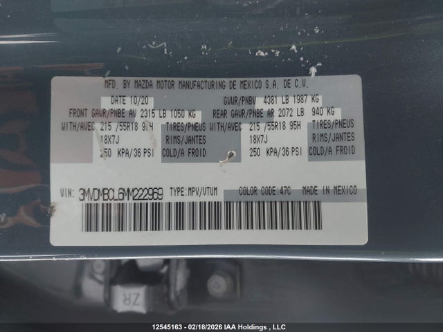 3MVDMBCL6MM222969 Mazda CX-30