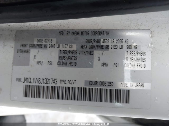 JM1GL1VY8J1321743 Mazda 6 Gs-l