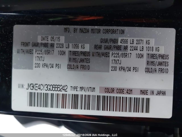 JM3KE4CY3G0666242 Mazda Cx-5 Gs