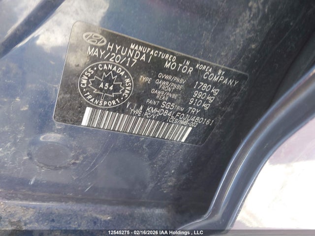 KMHD84LF0JU480161 Hyundai ELANTRA GL