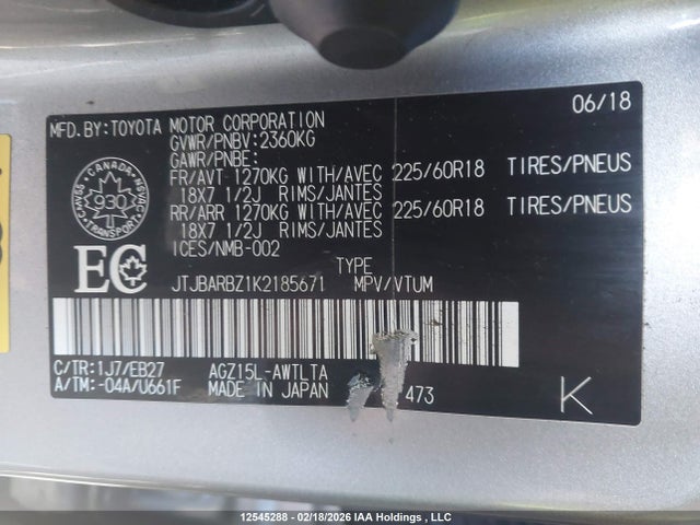 JTJBARBZ1K2185671 Lexus Nx 300 Base/300 F Sport