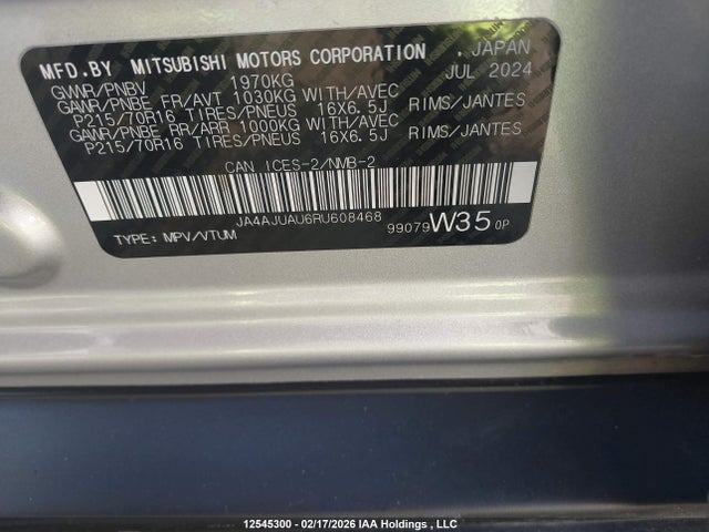 JA4AJUAU6RU608468 Mitsubishi RVR ES