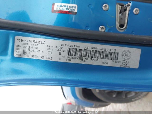 1C4PJMBX0KD416932 Jeep Cherokee Trailhawk