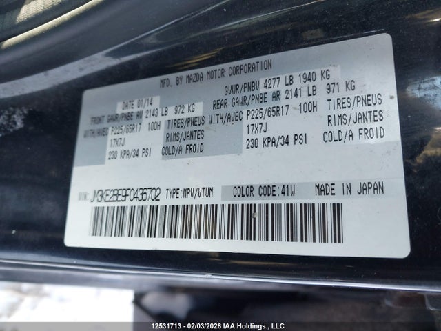 JM3KE2BE9F0436702 Mazda Cx-5 Gx