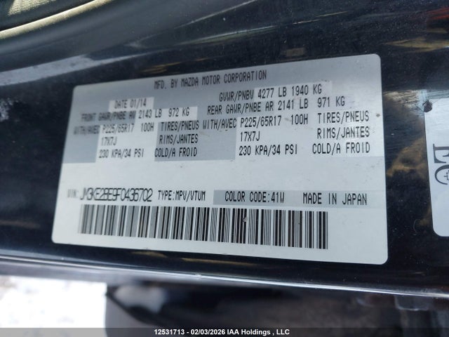JM3KE2BE9F0436702 Mazda Cx-5 Gx