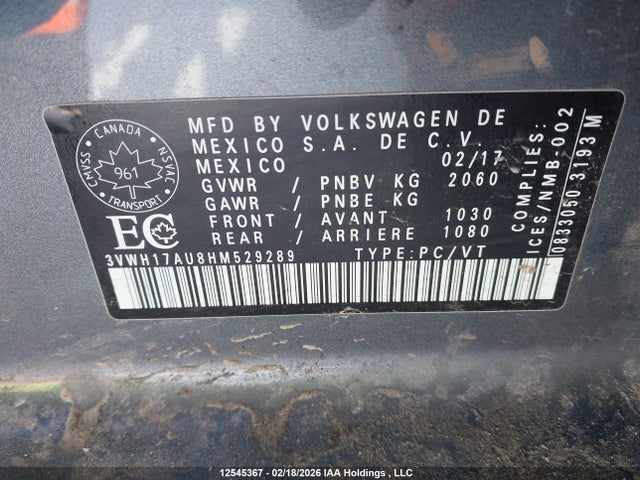 3VWH17AU8HM529289 Volkswagen Golf Alltrack S/se/sel