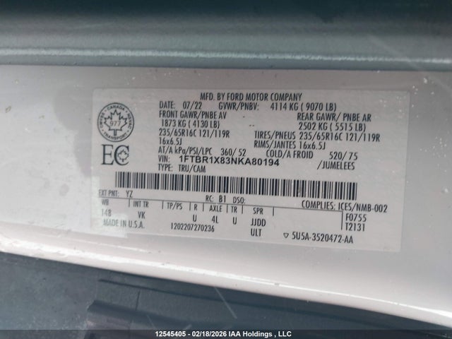 1FTBR1X83NKA80194 Ford Transit T-250