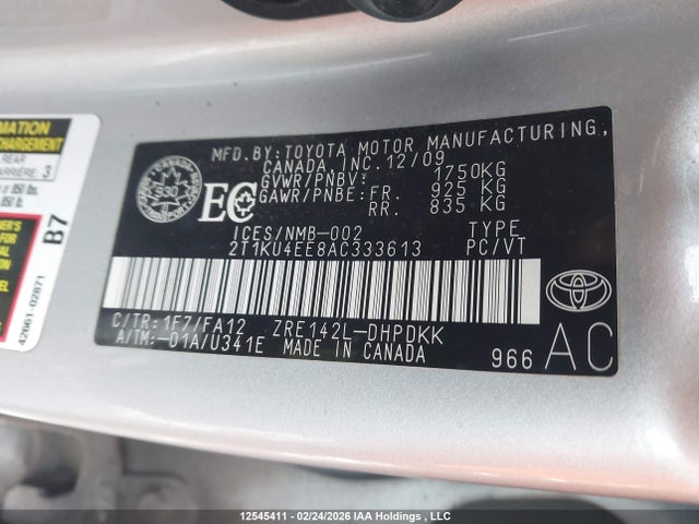 2010 Toyota Corolla Matrix მანქანა იყიდება აუქციონზე, vin: 2T1KU4EE8AC333613, აუქციონის ნომერი: 12545411