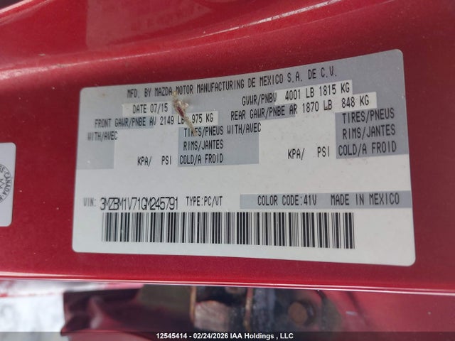 3MZBM1V71GM245791 Mazda 3 TOURING