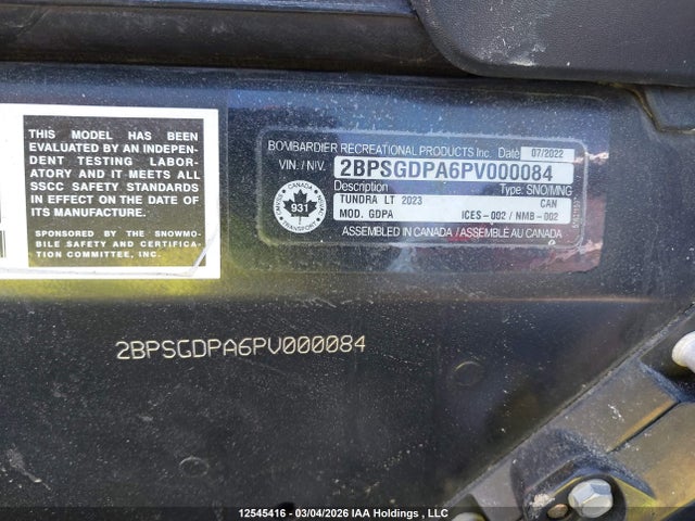 2BPSGDPA6PV000084 Skidoo Tundra