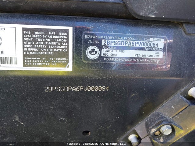 2BPSGDPA6PV000084 Skidoo Tundra