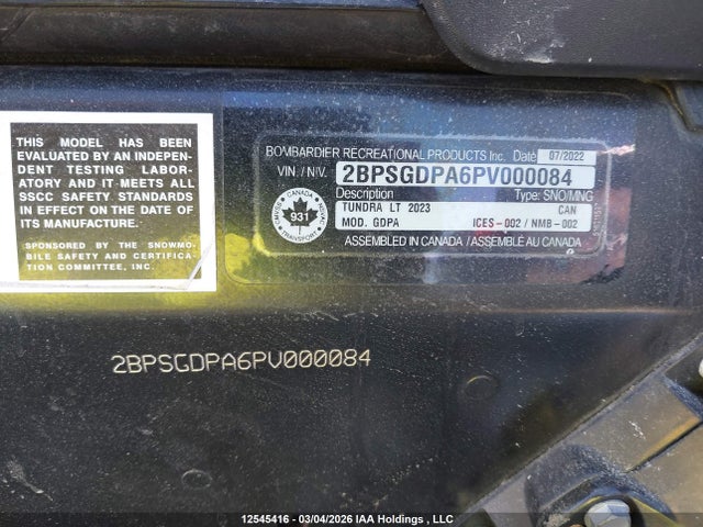 2BPSGDPA6PV000084 Skidoo Tundra