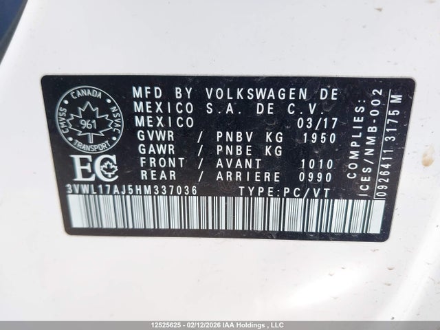 3VWL17AJ5HM337036 Volkswagen Jetta 1.8 Tsi Highline