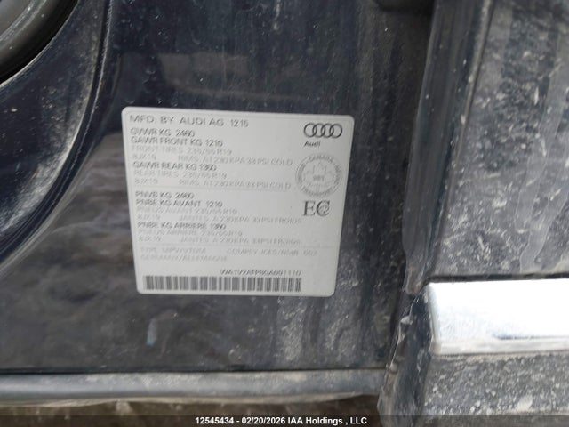 Продажа на аукционе авто 2016 Audi Q5 2.0t Technik, vin: WA1V2AFP8GA091110, номер лота: 12545434
