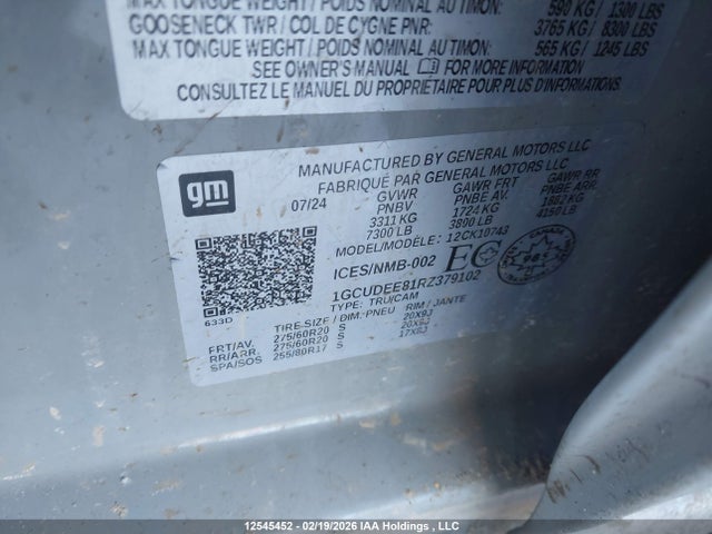 1GCUDEE81RZ379102 Chevrolet Silverado K1500 Rst