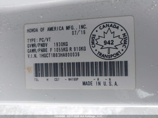 1HGCT1B83HA800036 Honda Accord Touring
